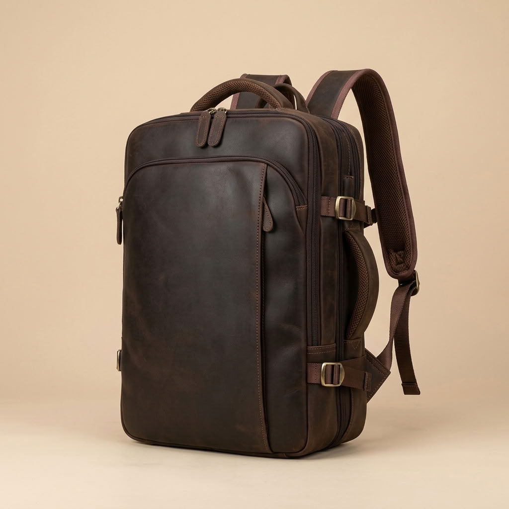 Sac à dos voyage cuir homme 15,6″ – Le Long-Courrier VALMONT