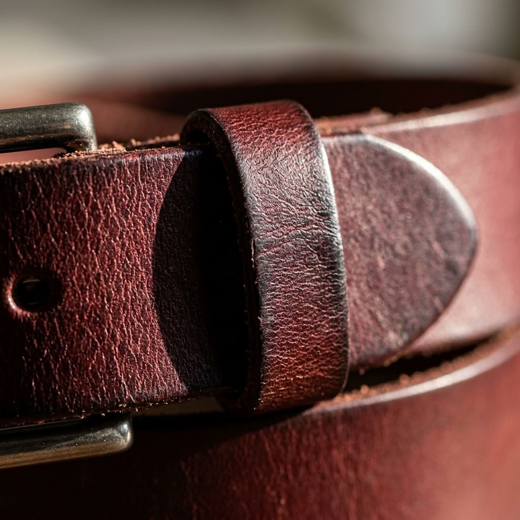 Ceinture en cuir pleine fleur marron "Le Doyen" VALMONT