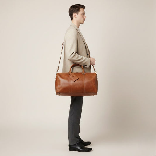 Sac Weekender VALMONT – Cuir Pleine Fleur Marron