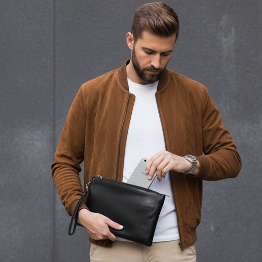 Pochette VALMONT – Cuir d’Agneau Véritable