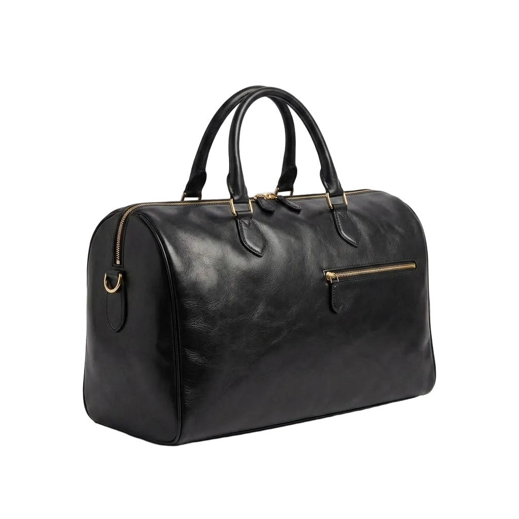 Sac week-end homme en cuir noir Héritage VALMONT Image