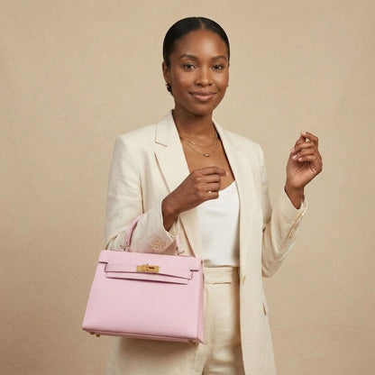 Sac à Main Trapèze en Cuir Rose | Modèle Éclipse VALMONT OFFICIEL