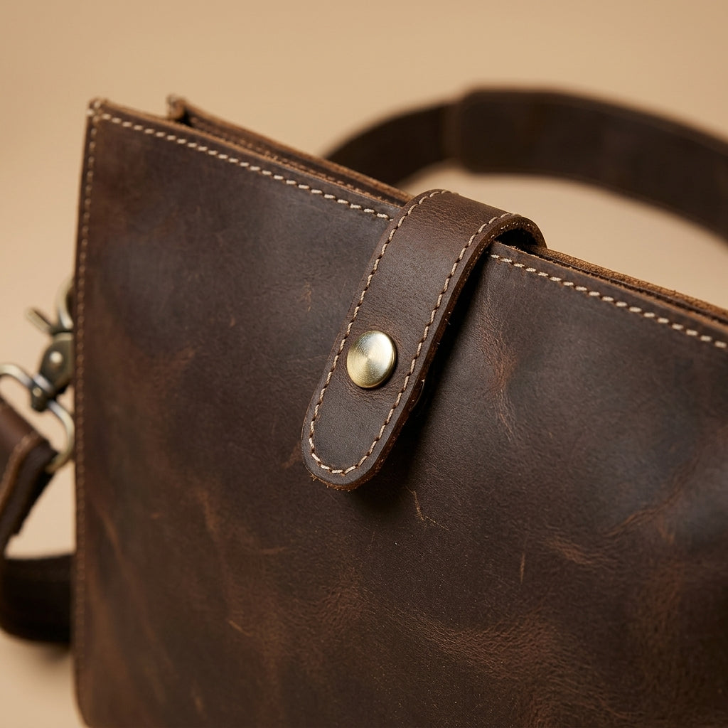 "L'Odyssée"| Sacoche bandoulière en cuir Crazy Horse VALMONT