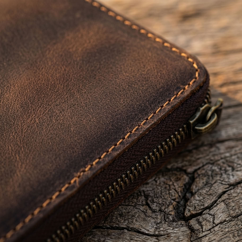 Portefeuille Long Cuir Homme Zippé "Le Trésorier" | VALMONT VALMONT