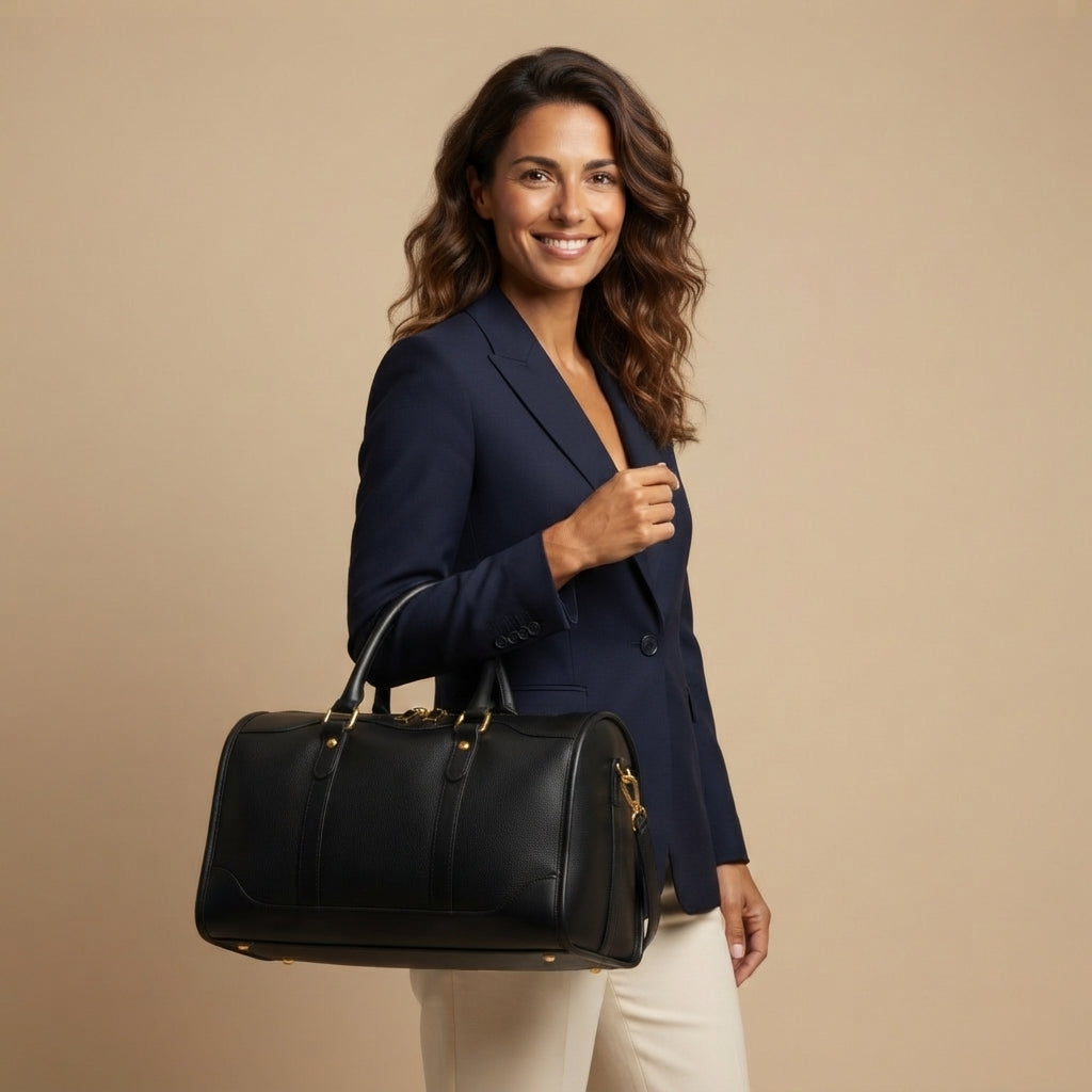 Sac de Weekend Femme Noir VALMONT, porté
