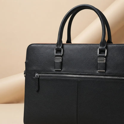Porte-documents cuir homme VALMONT | Sac ordinateur élégant noir
