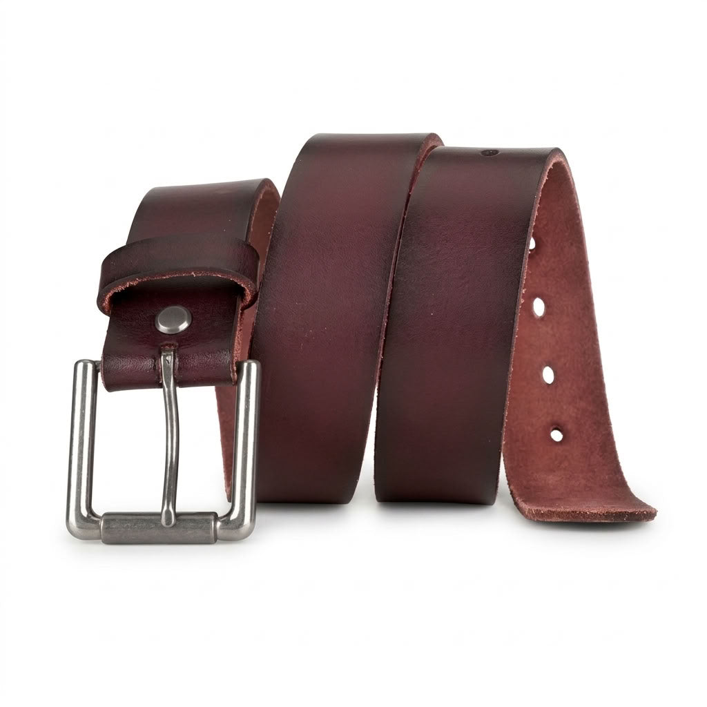 Ceinture en cuir pleine fleur marron  "Le Doyen" VALMONT