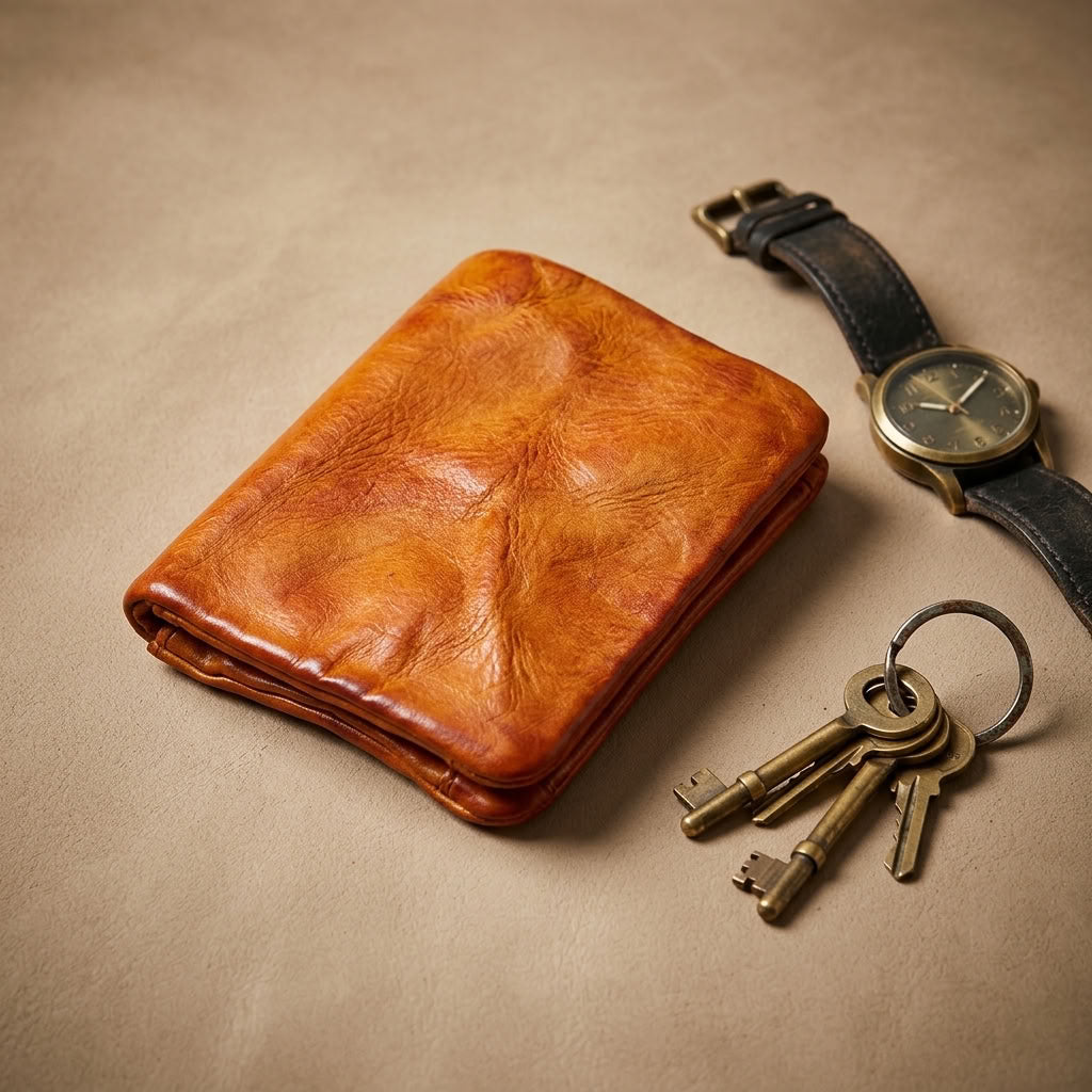 Portefeuille Cuir Tanné Végétal Homme Marron | VALMONT VALMONT