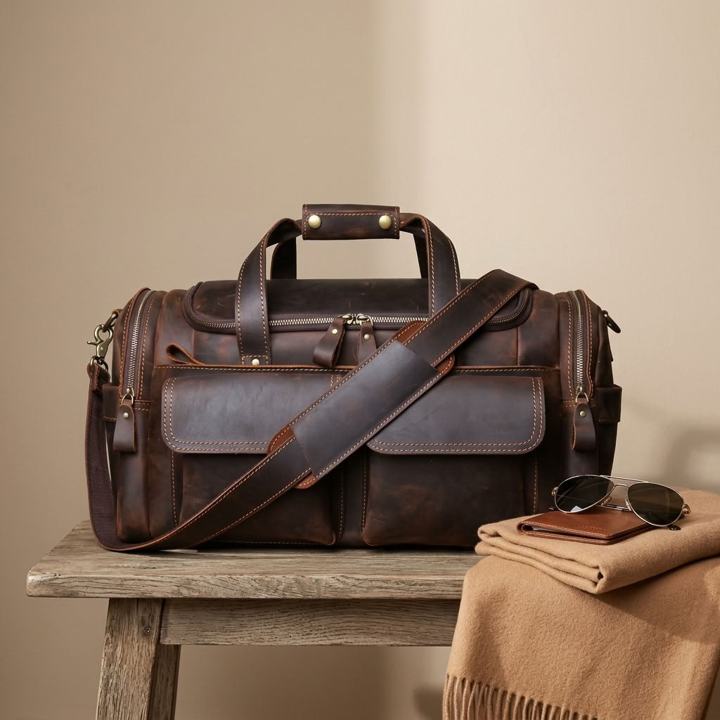 Sac de voyage cuir homme Crazy Horse – Le Grand Tour VALMONT
