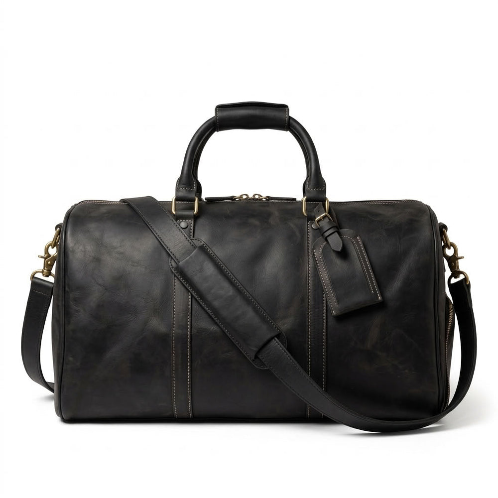 Sac Weekender Cuir Pleine Fleur Noir | VALMONT VALMONT