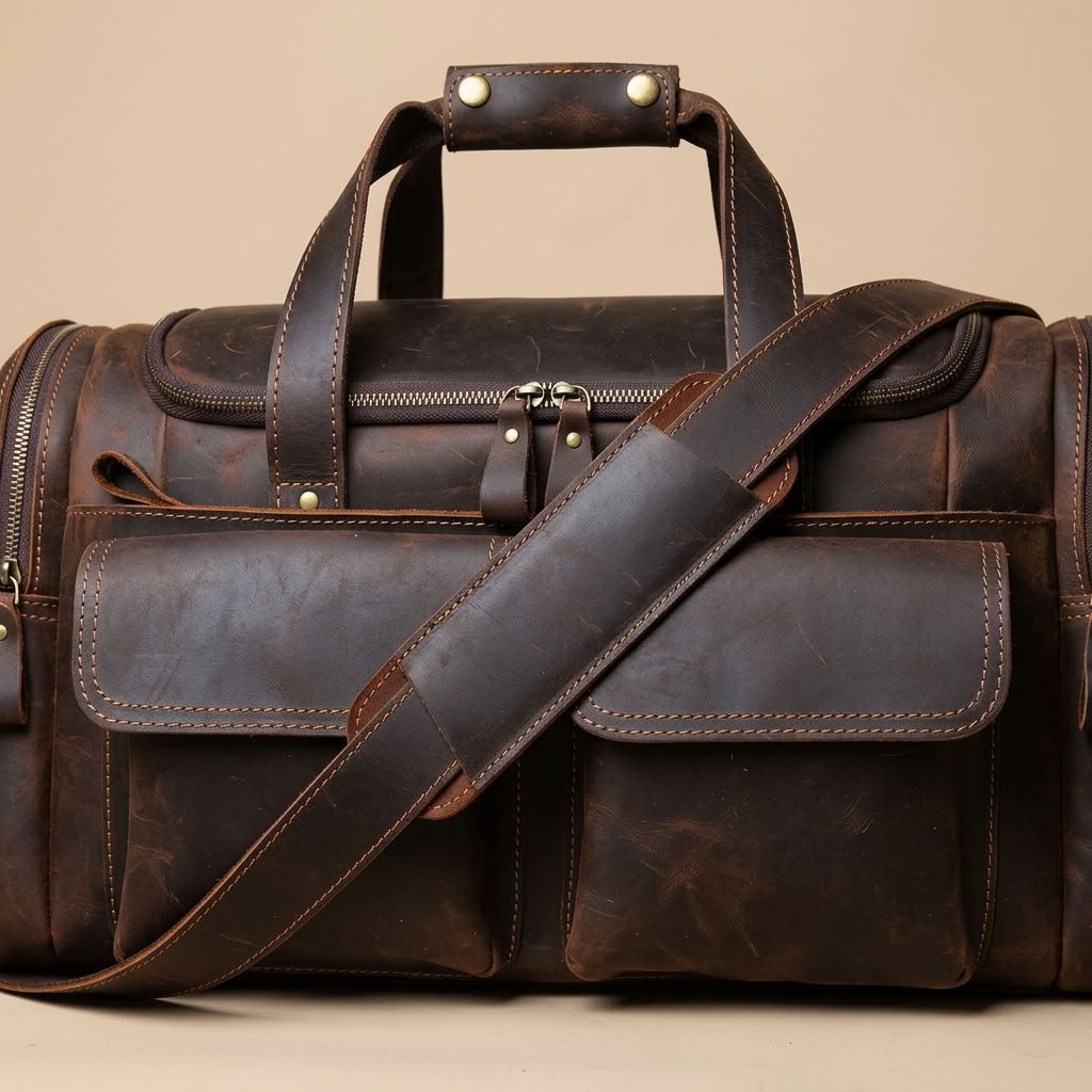 Sac de voyage cuir homme Crazy Horse – Le Grand Tour VALMONT