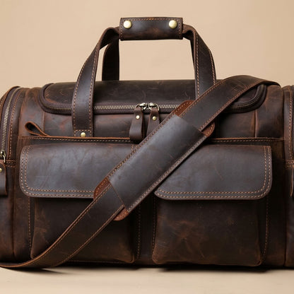 Sac de voyage cuir homme Crazy Horse – Le Grand Tour VALMONT