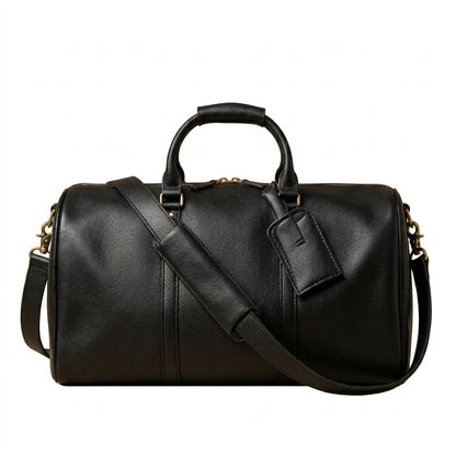 Sac Weekender VALMONT Cuir Pleine Fleur Noir, vue principale