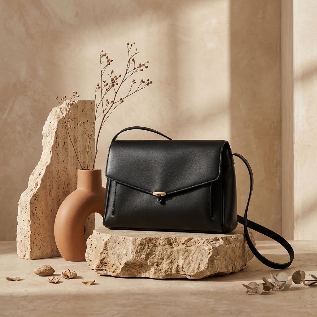 Sac bandoulière femme cuir pleine fleur à rabat "Albane" VALMONT