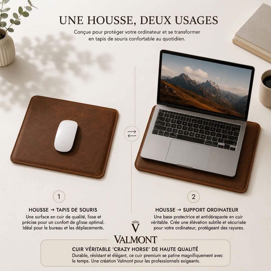 Housse Ordinateur en Cuir Marron | VALMONT VALMONT OFFICIEL