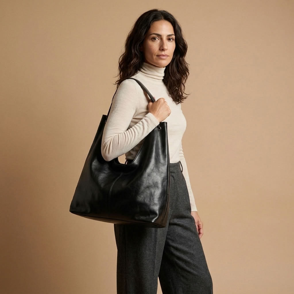 Sac hobo femme en cuir de vachette grand format "Héloïse" VALMONT