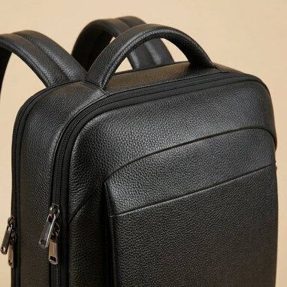 Sac à Dos Urbain Cuir Noir | VALMONT
