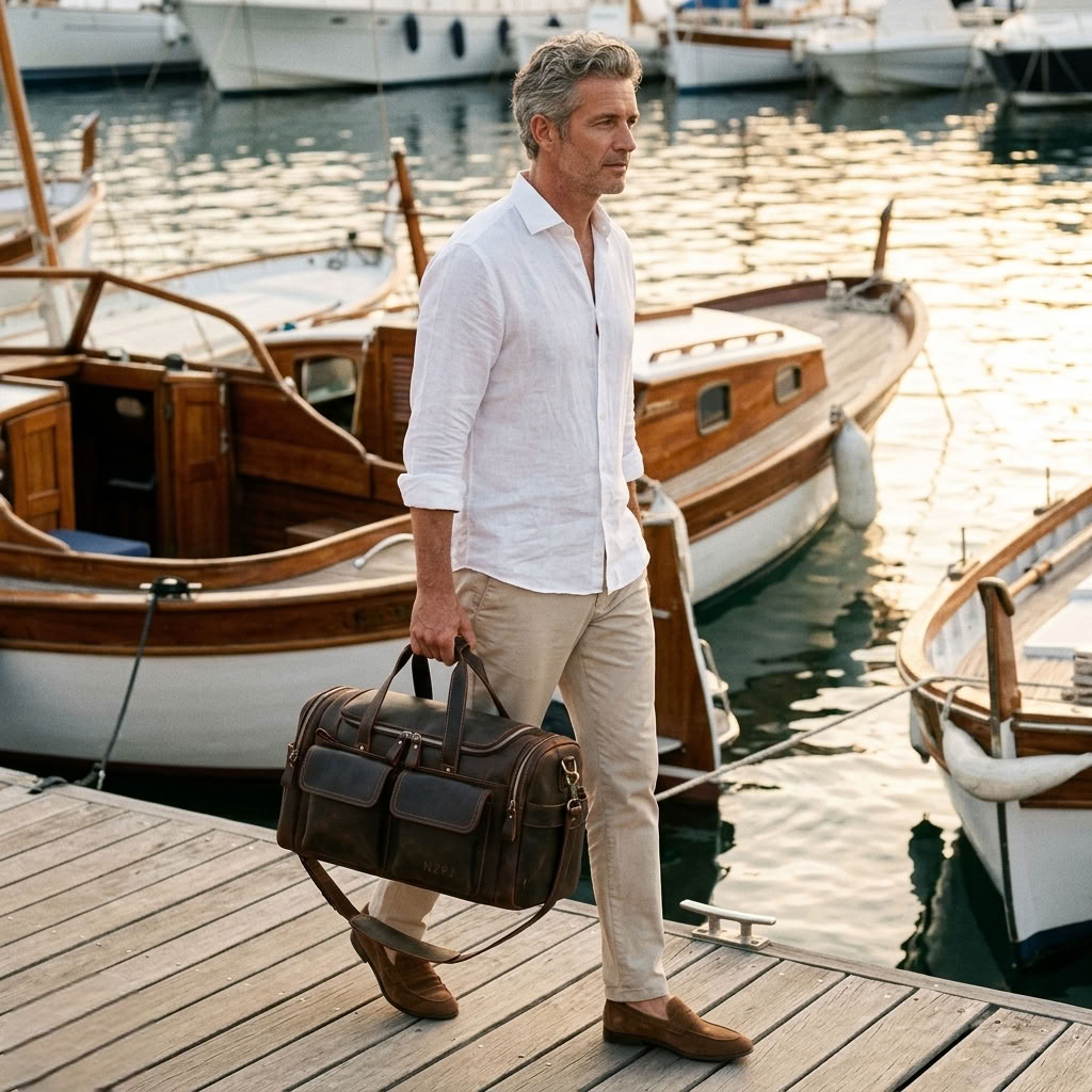Sac de voyage cuir homme Crazy Horse – Le Grand Tour VALMONT