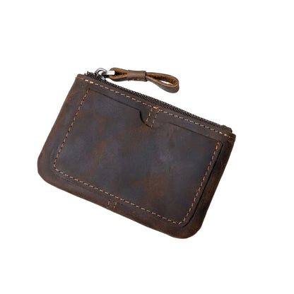 Mini Portefeuille Cuir Crazy Horse Zippé | VALMONT VALMONT
