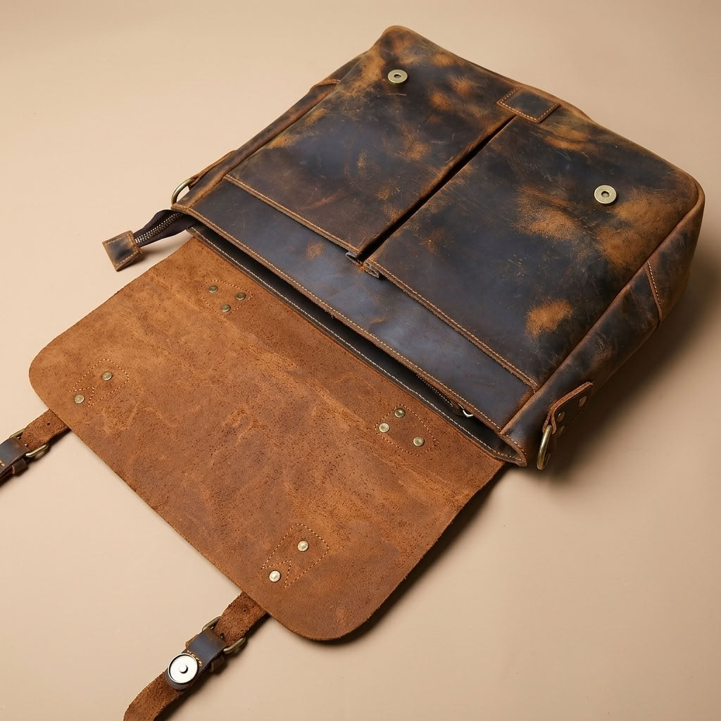 Sacoche reporter en cuir homme café – Le Reporter VALMONT OFFICIEL