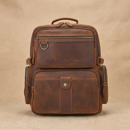 Sac à Dos Grand Voyageur VALMONT cuir vintage, vue principale sudio