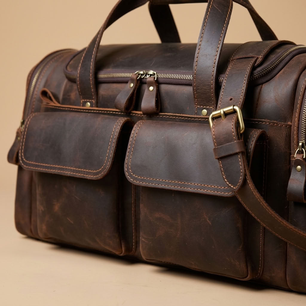 Sac de voyage cuir homme Crazy Horse – Le Grand Tour VALMONT
