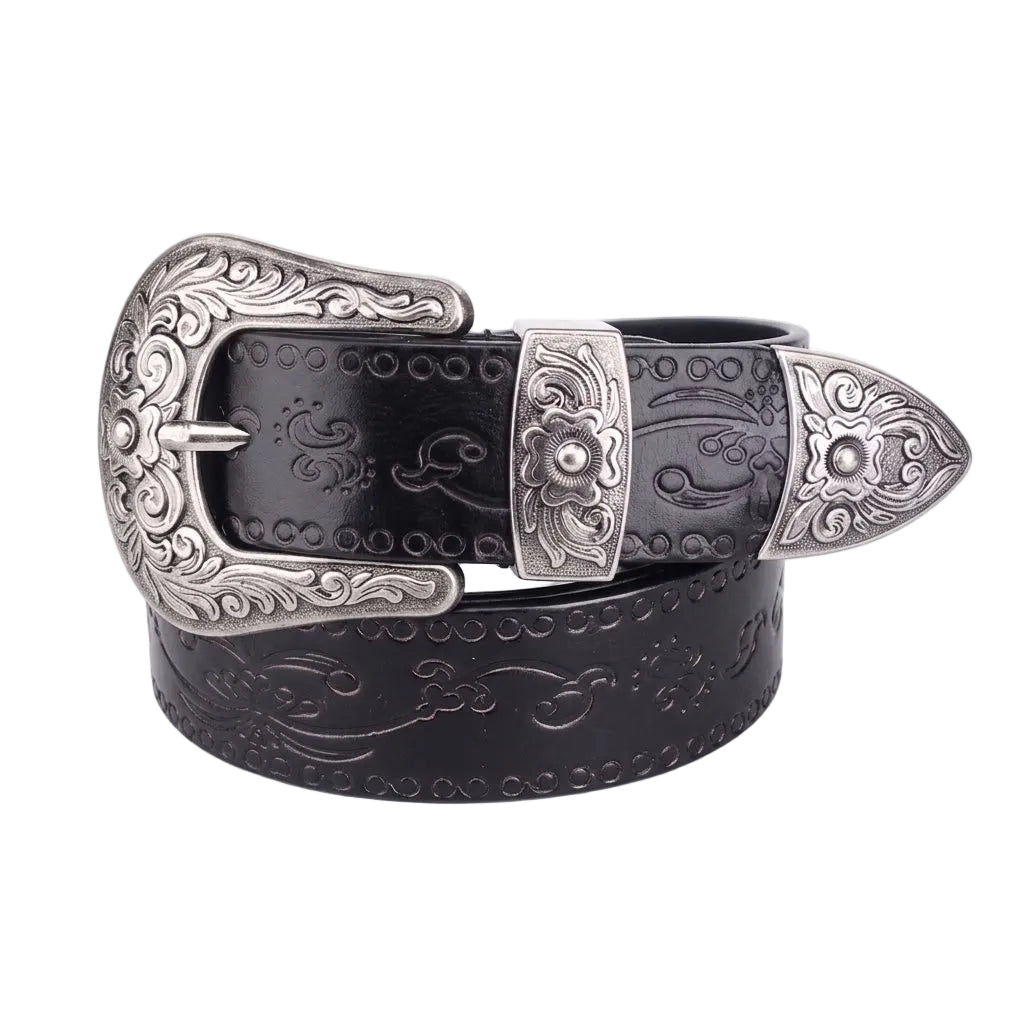 Ceinture en cuir gravé "Le Cavalier" VALMONT