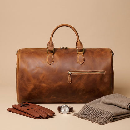 Sac de Voyage Weekend Homme en Cuir Marron "Héritage" | VALMONT VALMONT