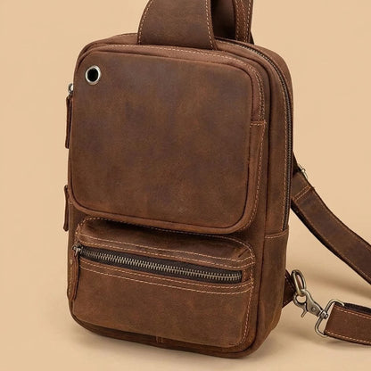 Sac Banane Homme en Cuir Véritable Marron "Matteo" | VALMONT VALMONT