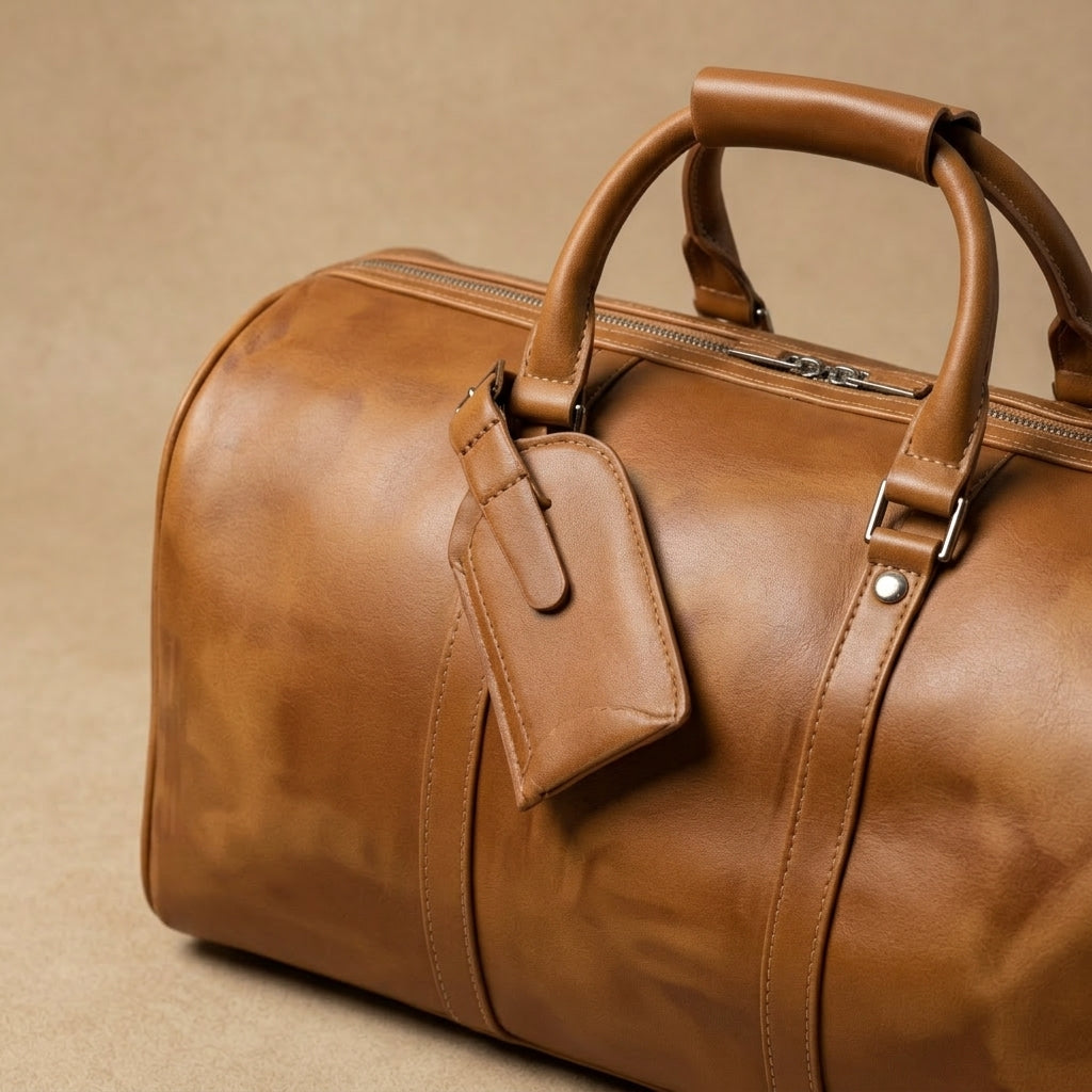Sac Weekender VALMONT | Cuir Pleine Fleur Marron