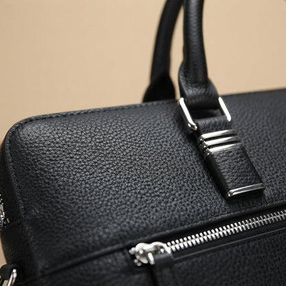 Porte-documents cuir homme VALMONT | Sac ordinateur élégant noir