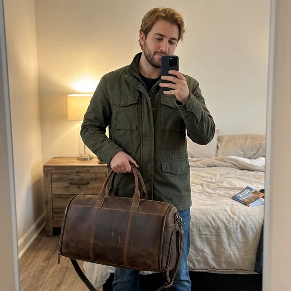 Aurélien portant Sac de voyage Horizon