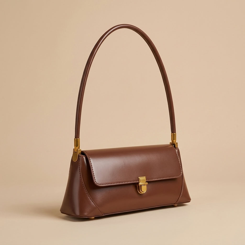 Petit sac épaule rétro femme en cuir de vachette "Iris" VALMONT