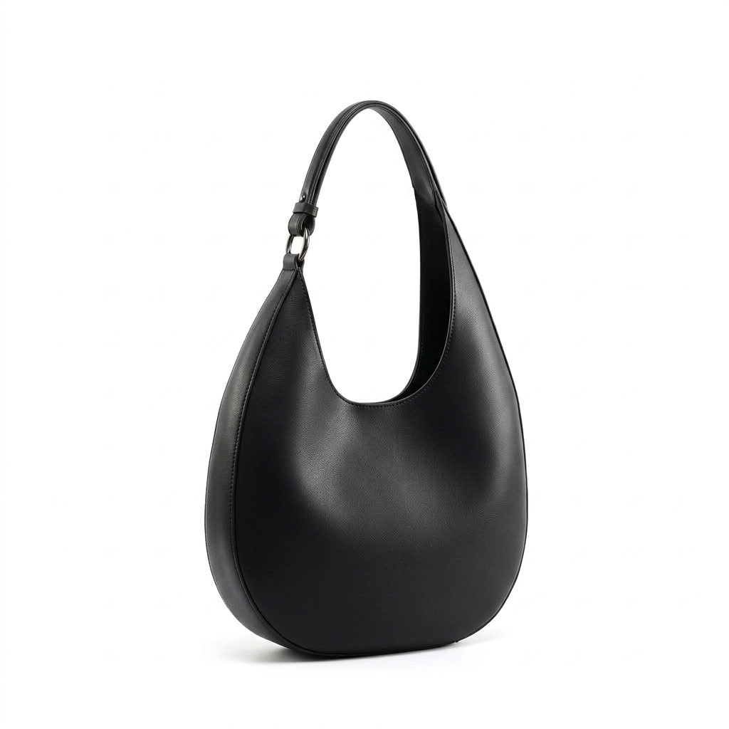 Sac hobo demi-lune femme en cuir de vachette "Selma" VALMONT