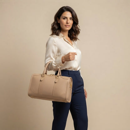 Sac de Weekend Beige Femme VALMONT, porté