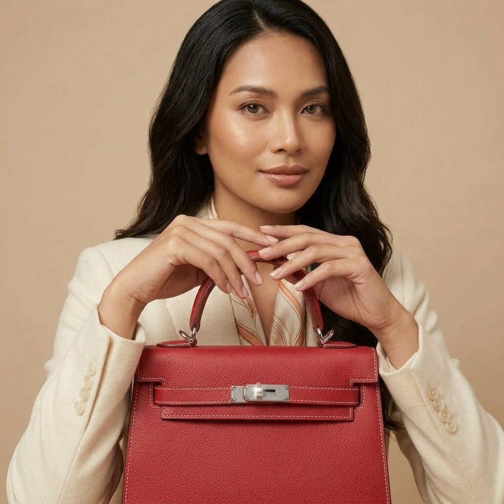 Sac à Main Trapèze en Cuir Bordeaux | Modèle Éclipse VALMONT OFFICIEL