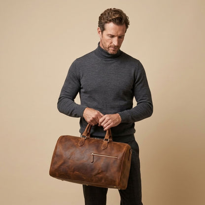 Sac de Voyage Weekend Homme en Cuir Marron "Héritage" | VALMONT VALMONT