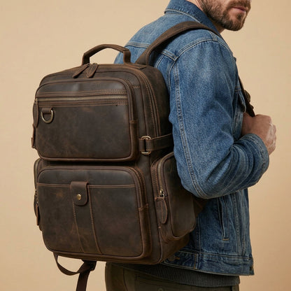 Sac à dos Homme en Cuir Vintage | Modèle Grand Voyageur VALMONT VALMONT OFFICIEL