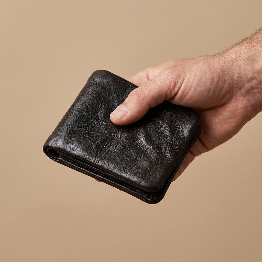 Portefeuille Cuir Tanné Végétal Homme Noir | VALMONT VALMONT