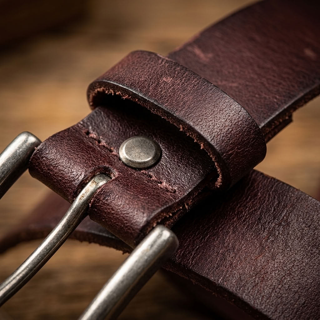 Ceinture en cuir pleine fleur marron  "Le Doyen" VALMONT