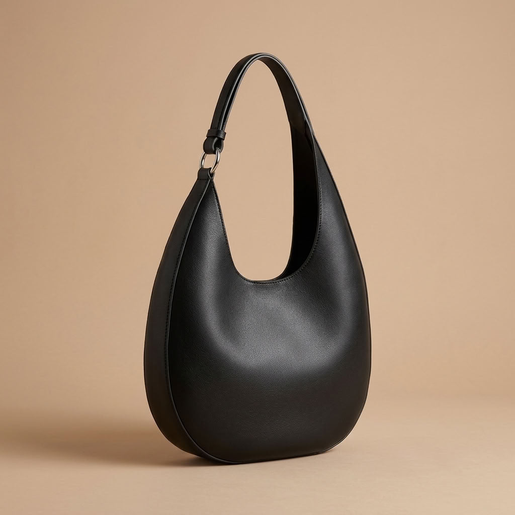 Sac hobo demi-lune femme en cuir de vachette "Selma" VALMONT