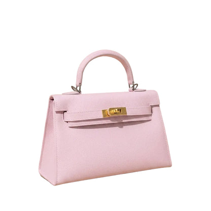 Sac à Main Trapèze en Cuir Rose | Modèle Éclipse VALMONT OFFICIEL