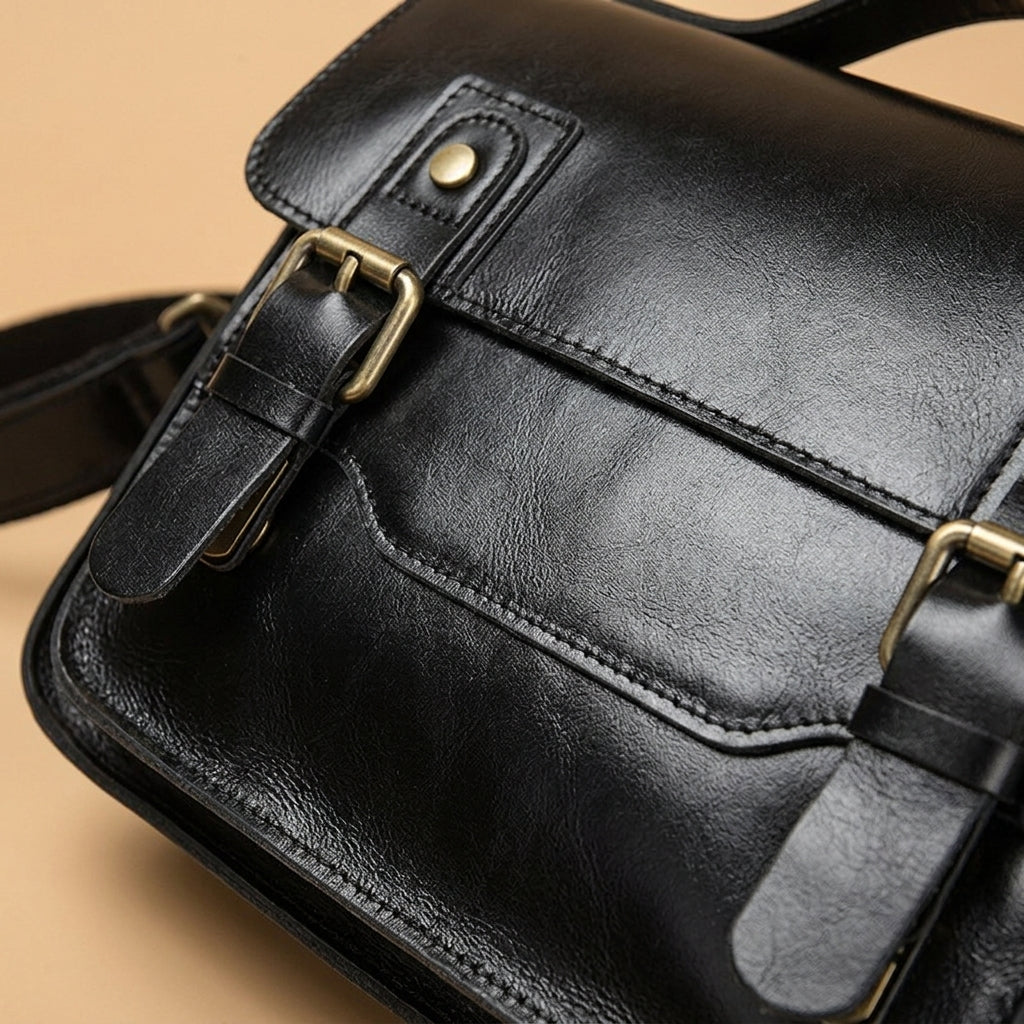 Sac Messager Rétro en Cuir Crazy Horse | VALMONT VALMONT