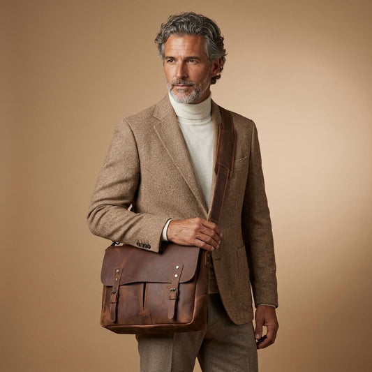 Sacoche reporter en cuir homme marron – Le Reporter VALMONT OFFICIEL