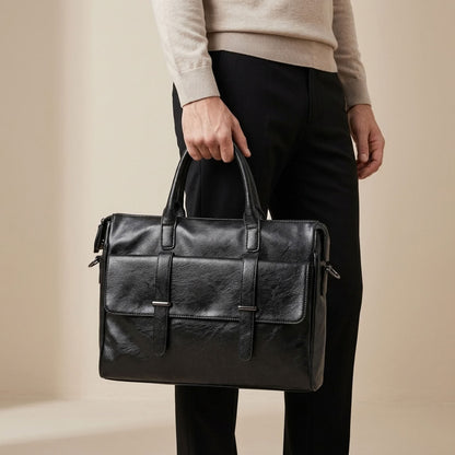 Sac Ordinateur Homme en Cuir | Léon VALMONT OFFICIEL