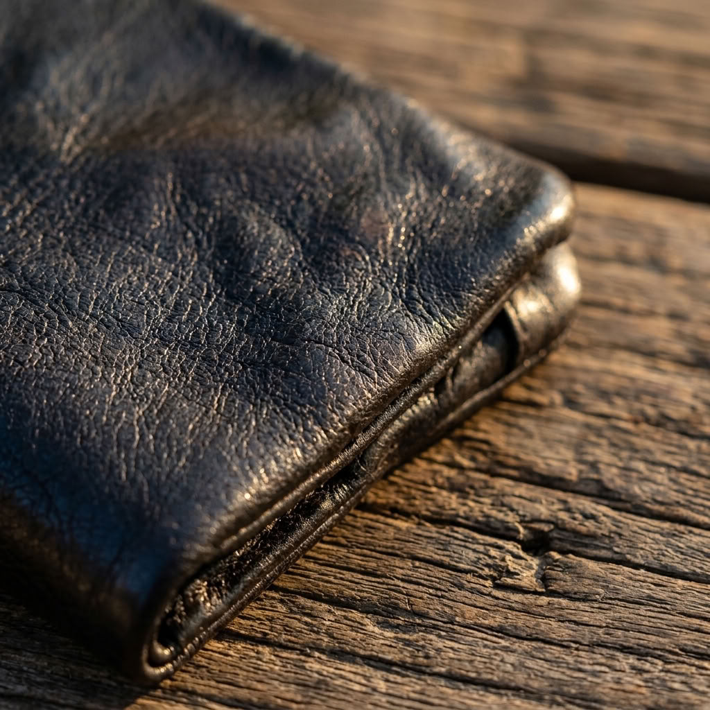Portefeuille Cuir Tanné Végétal Homme Noir | VALMONT VALMONT