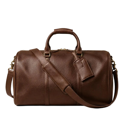 Sac Weekender VALMONT Cuir Pleine Fleur Café, vue principale