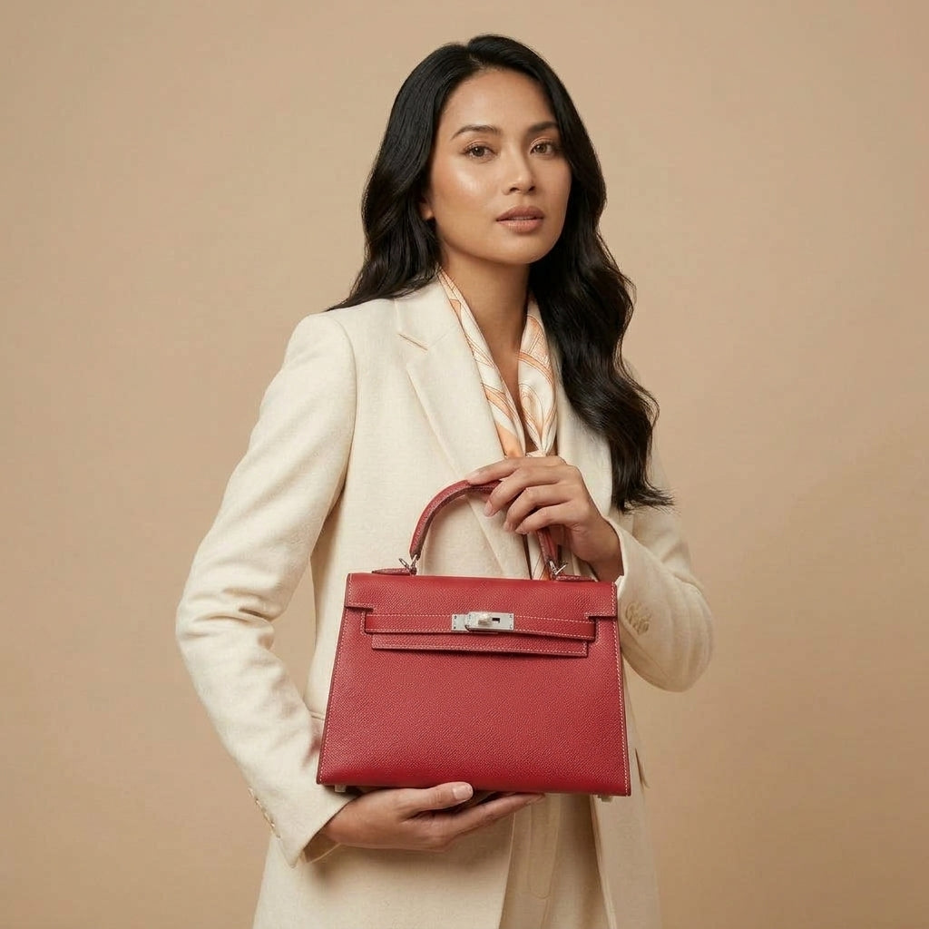 Sac à Main Trapèze en Cuir Bordeaux | Modèle Éclipse VALMONT OFFICIEL