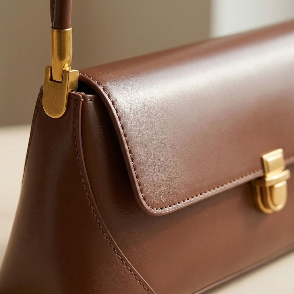 Petit sac épaule rétro femme en cuir de vachette "Iris" VALMONT