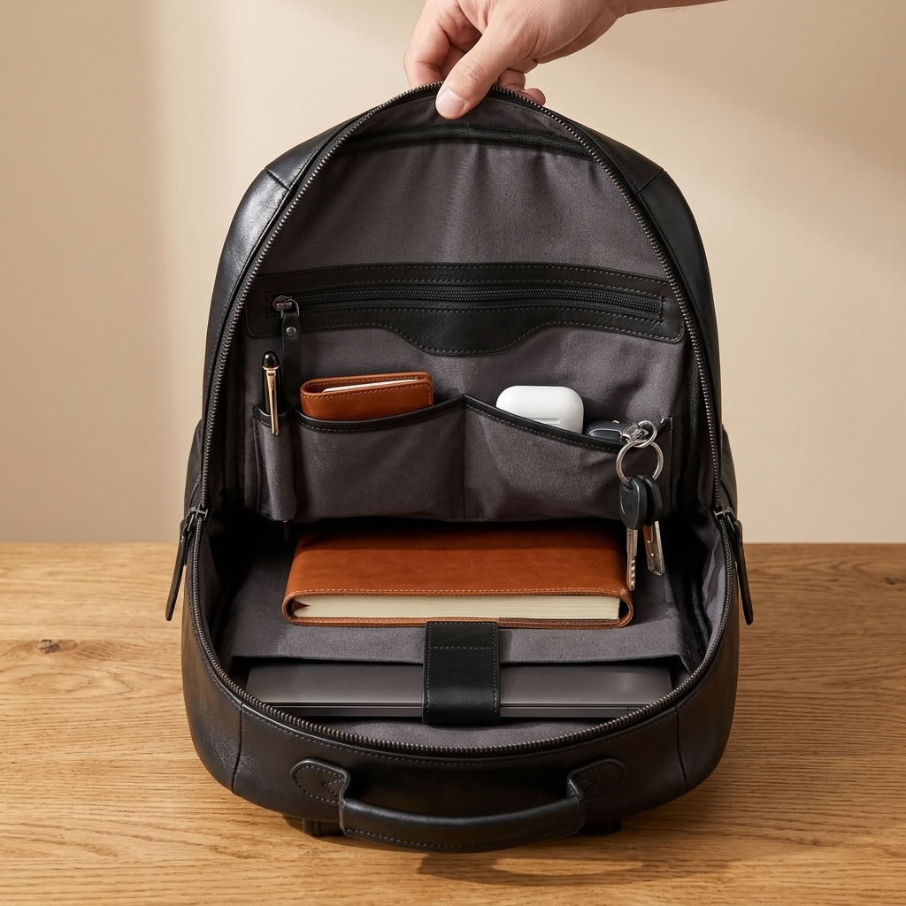 Sac à Dos Homme en Cuir Véritable "Caspian" | VALMONT VALMONT